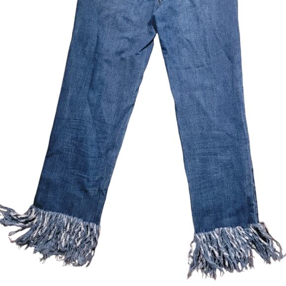 GB Teen Girl Braided Fringe Jeans Sz 3 Jr Trendy Penny Lane Hippy Hippie Stretch - Picture 2 of 7